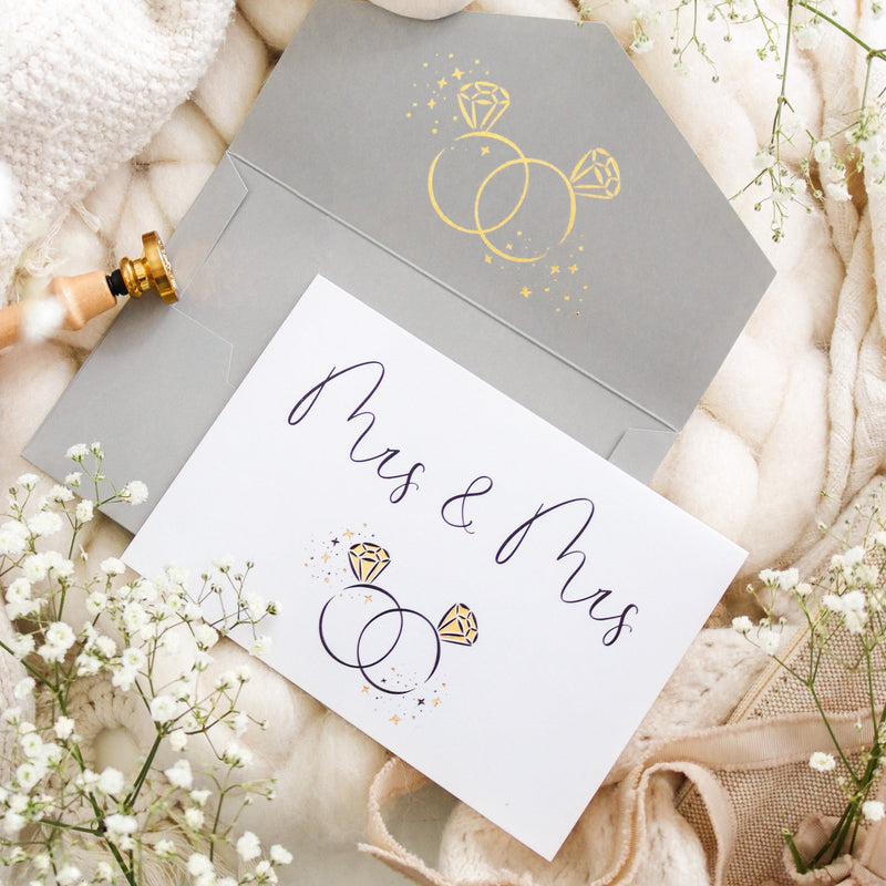 The best congratulations on the wedding Wedding card GRAY