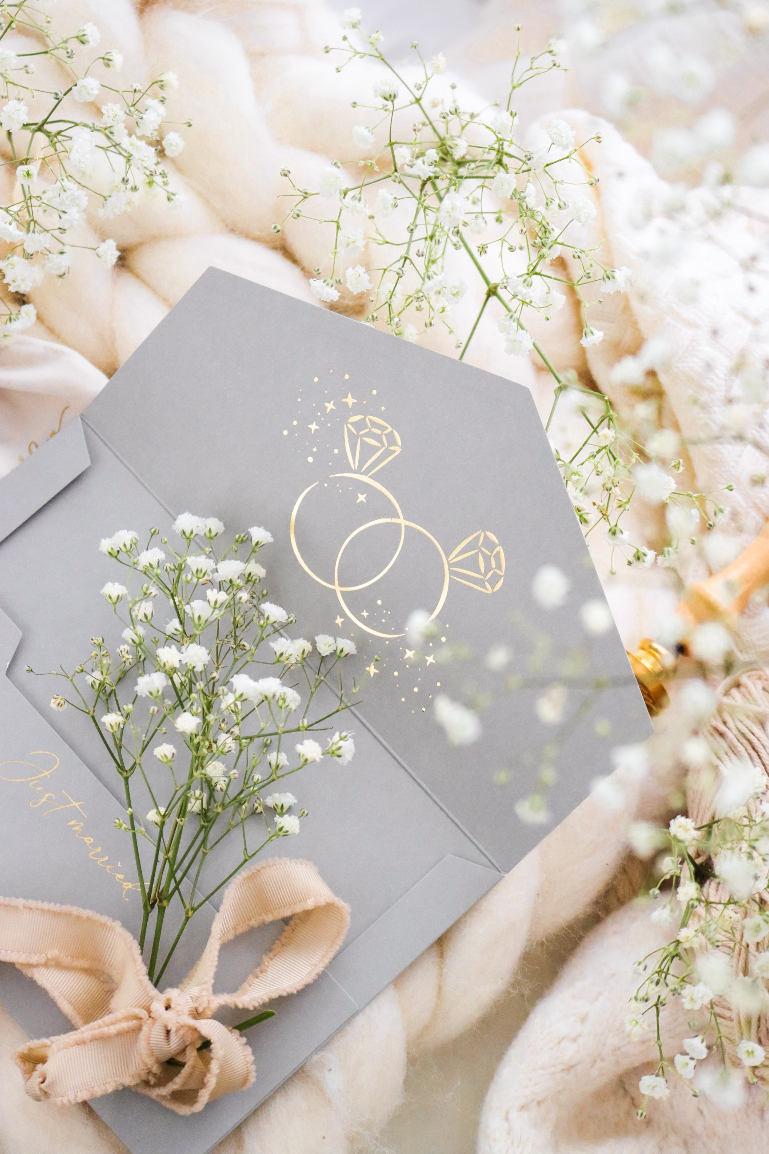 The best congratulations on the wedding Wedding card GRAY