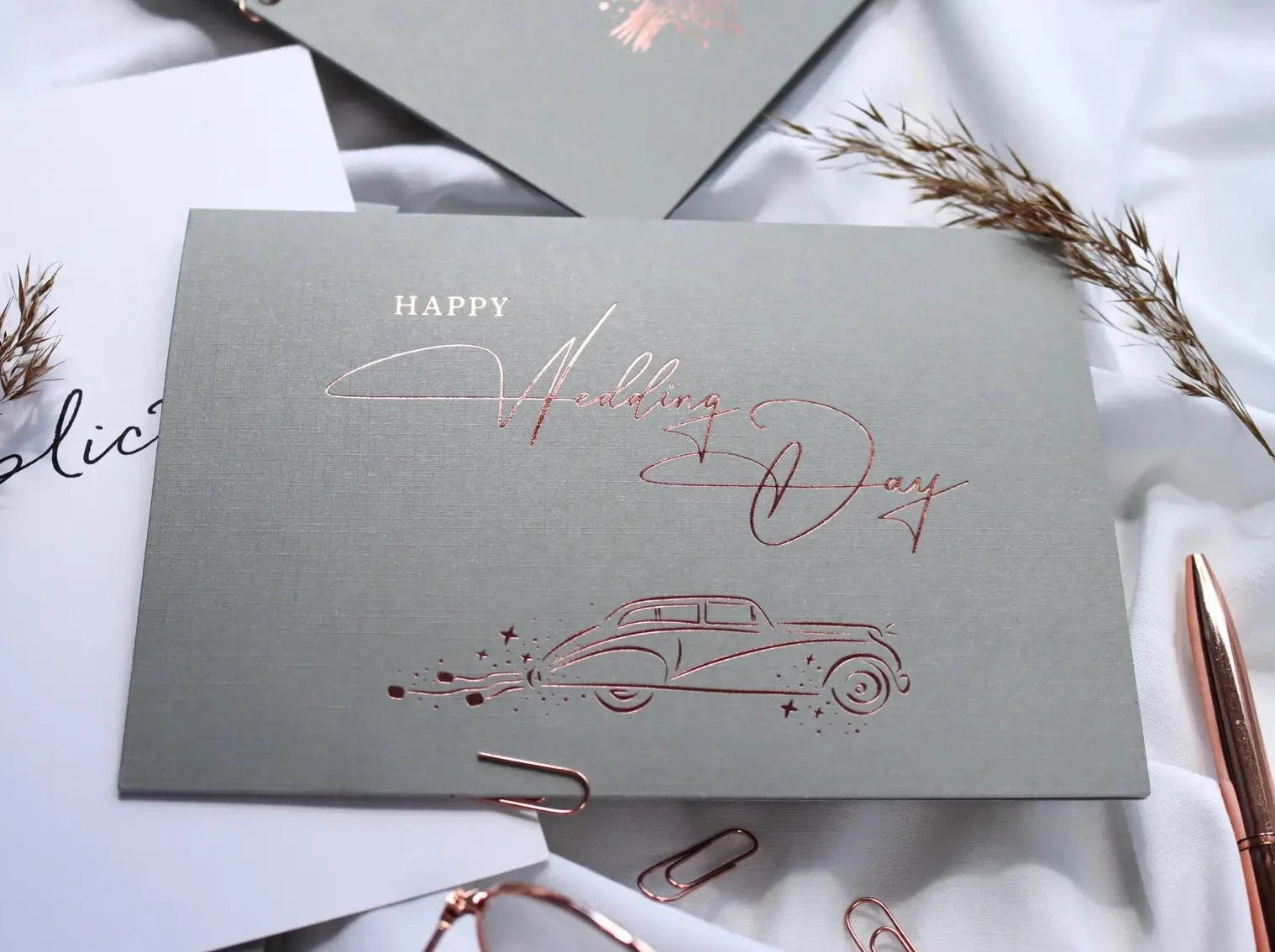 Happy wedding day card GRAY