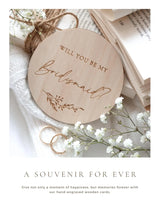 Will you be my bridesmaid - Engraved wooden card