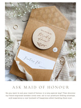 Will you be my maid of honor - Engraved wooden card