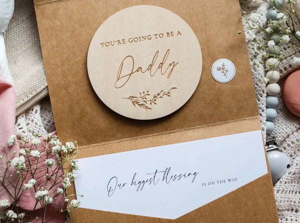 You're going to be a daddy - Engraved wooden card