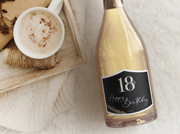 18 birthday wine bottle label