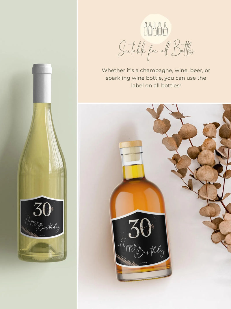 30th birthday wine bottle label