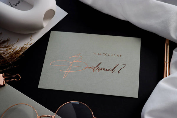 Will you be my bridesmaid card GRAY