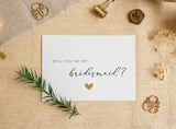 Will you be my bridesmaid card set of 10