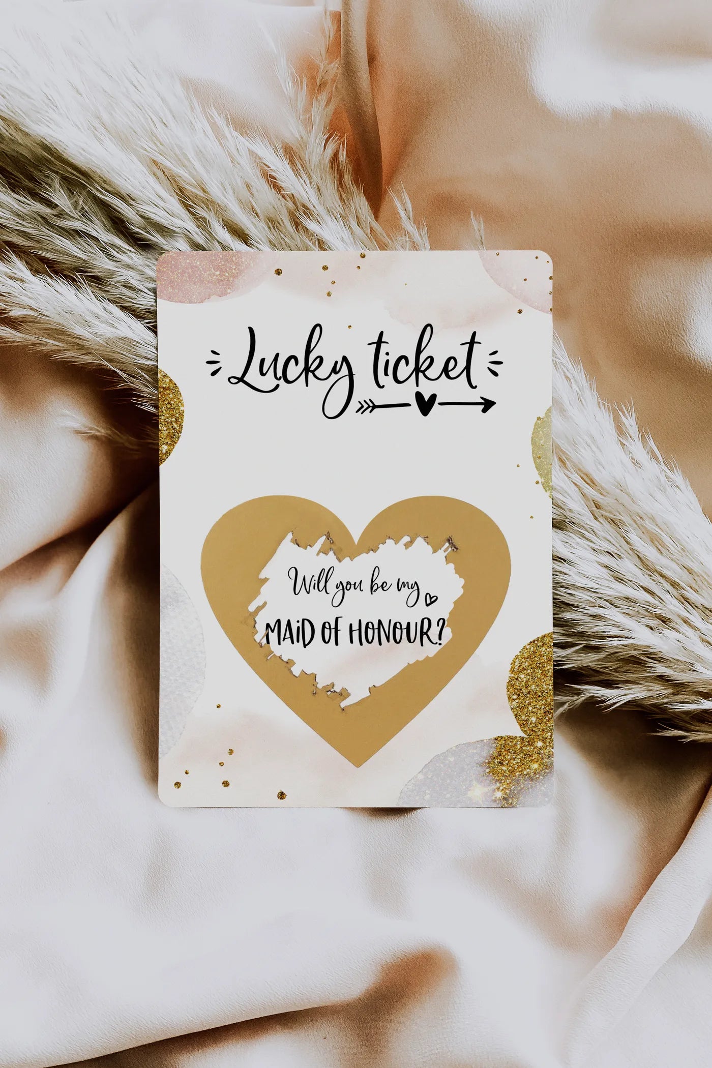 Will you be my maid of honour scratch card Golden Glamour - JoliCoon