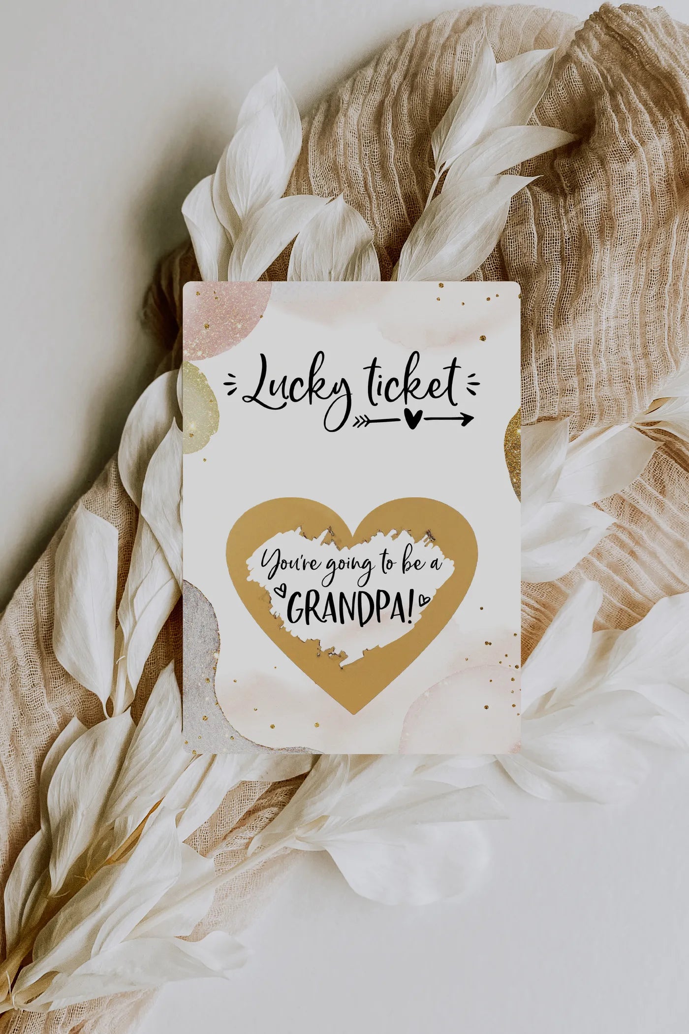 Pregnancy announcement scratch card Golden Glamour - JoliCoon